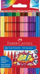 Faber-Castell Filzstifte-Set GRIP COLOUR MARKER mit 20 Farben