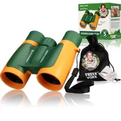 Bresser 11803 - FREEK VONK x BRESSER Kinder-Fernglas (grün/orange) 3x30, mit Tasche