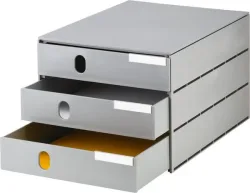 STYRO Systembox styroval pro &ouml;ko 14-8050.85 grau/grau 3 Schubladen
