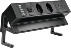 Steffen Tischsteckdosenleiste Alu Desk 50 00084 | 2 Steckplätze | T13