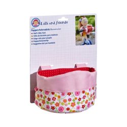 Haba Puppen-Fahrradsitz BLUMENWIESE (38cm) in weiß/rosa