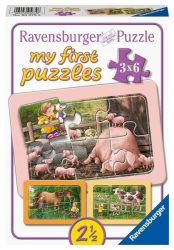 Kinderpuzzle 3x6 Teile - Lotta auf dem Bauernhof
