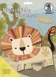 URSUS® Kreuzstich-Bastelset LÖWE 3-teilig