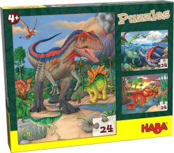 Haba Puzzle DINOSAURIER 3 x 24-teilige Puzzles