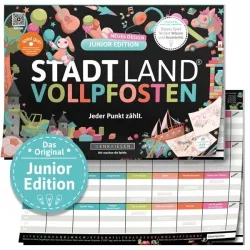 Denkriesen Partyspiel STADT LAND VOLLPFOSTEN – Junior Edition
