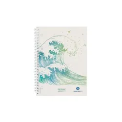 herlitz GREENline Notizbuch DIN A5 Kariert Spiralbindung Seitlich gebunden Pappe Hardback Grün Perforiert 140 Seiten