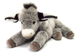 Hermann Teddy Kuscheltier ESEL (50cm) liegend in grau