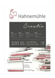 HAHNEMÜHLE Skizzenblock Creativ A4 10628245 weiss, 100g 100 Blatt