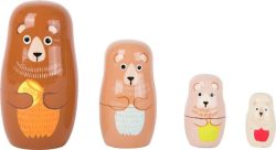 Legler - Matrjoschka Bären-Familie - Braun und Beige