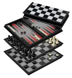 Schach-Backgammon-Dame-Set, Feld 37 mm