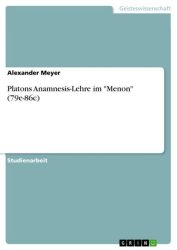 Platons Anamnesis-Lehre im 