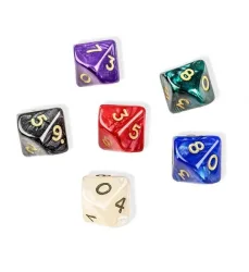 Würfel,10 seitig, pearl, 50er Beutel