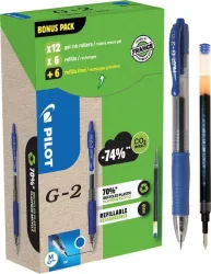 Pilot Gelschreiber 0,32 mm 12 Stifte und 12 Nachfüllungen M Packung mit 24 Stück