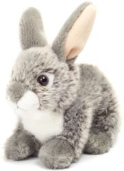 Hase sitzend grau, 18 cm