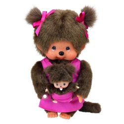 Sekiguchi - Monchhichi Mutter mit Baby, pink,  ca. 20 cm (236200)