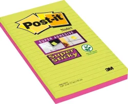 POST-IT Block Super Sticky 125x200mm 5845-SSEU gr&uuml;n/pink, 2x45 Blatt, liniert