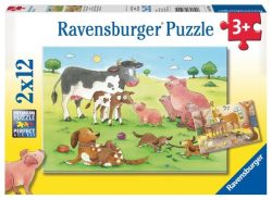 Ravensburger Glückliche Tierfamilien Puzzle 2x12 teilig 07590