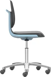 Arbeitsdrehstuhl Labsit, Kunstleder, Rollen, B 450 x T 420 x H 450 - 650 mm, blau