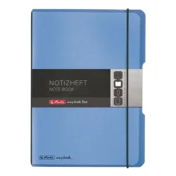herlitz Notizbuch DIN A5 Kariert Kunstoff Hellblau Nicht perforiert 80 Seiten