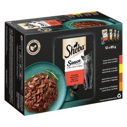 Sheba Sauce Collection Nassfutter Katze Adult, Mixpaket, in Sauce 12x85 g Herzhafte Komposition