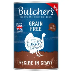 Sparpaket Butcher's Original Getreidefrei für Hunde 48 x 400 g - mit Truthahn in Sosse