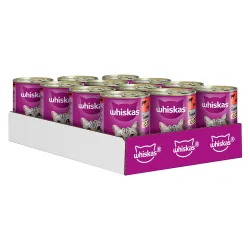 Whiskas 1+ Dosen 24 x 400 g - mit Rind in Terrine