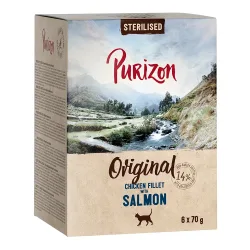 Purizon Adult Sterilised 6 x 70 g - getreidefrei - Hühnerfilet mit Truthahn