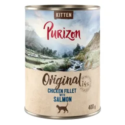 Purizon Adult 12 x 400 g - getreidefrei - Kitten: Hühnerfilet mit Lachs