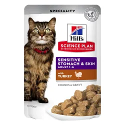 Hill's Science Plan Adult Cat Sensitive Stomach & Skin - Truthahn (24 x 85 g)