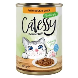 Sparpaket Catessy Häppchen in Sauce oder Gelee 48 x 400 g - mit Kalb und Huhn in Sauce