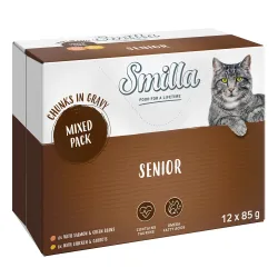 Smilla Frischebeutel Senior Häppchen in Sauce mit Gemüse - Mixpaket (24 x 85g)