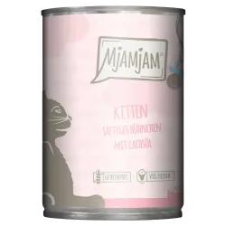Sparpaket MjAMjAM Kitten 24 x 400 g - saftiges Hühnchen mit Lachsöl