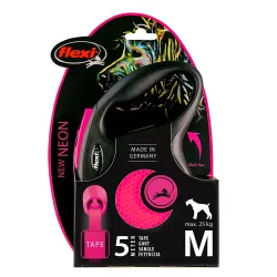 flexi New Neon Gurt-Leine pink, 5 m - S: bis 15 kg