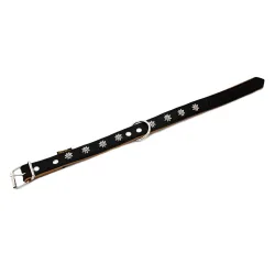 Heim Halsband Edelweiss, schwarz/natur - 36 - 44 cm Halsumfang, B 25 mm