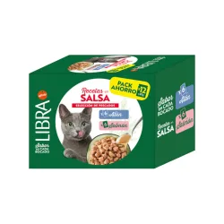 Libra Cat Fischauswahl in Sauce Lachs & Thunfisch - Sparpaket: 24 x 85 g