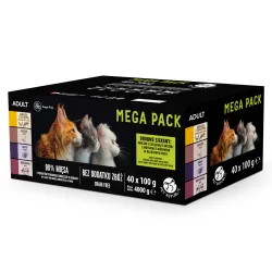 Pet Republic Feline Adult Nassfutter für Katzen 40 x 100 g - Mixpaket (4 Sorten)