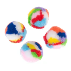TIAKI Katzenspielzeug-Set Flauschbälle - 4er Set
