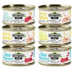 Gemischtes Probierpaket Greenwoods Delight 6 x 70 g - Mix (4 Sorten)