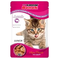 Super Benek Super Chunks Kitten 24 x 100 g - Lamm in Sauce