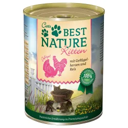 Best Nature Kitten 6 x 400 g - Geflügelherzen & Reis