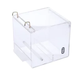 TIAKI No-Mess Vogelfutternapf aus Acryl - Grösse S: L 13 x B 14 x H 13 cm