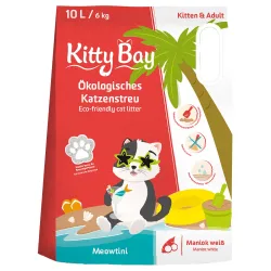 KittyBay Ökologische Katzenstreu Meowtini Weisser Maniok - Sparpaket: 3 x 10 l (18 kg)