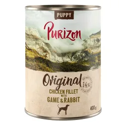Sparpaket Purizon Original 24 x 400 g - Puppy: Hühnerfilet mit Wild & Kaninchen