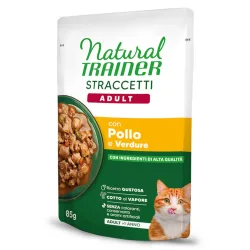 Sparpaket Natural Trainer Straccetti Adult Streifen in Sosse 44 x 85 g - Huhn