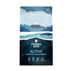 PrimaDog Adult Active Getreidefrei Ente & Hering - Sparpaket: 2 x 10 kg