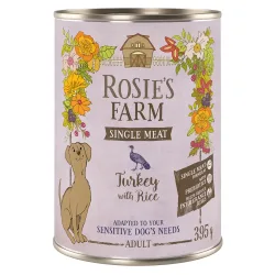Rosie's Farm Single Meat Adult 6 x 395 g - Truthahn & Reis