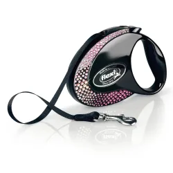 flexi Glam Composition Gurtleine, schwarz - Grösse M: bis 20 kg (5 m)