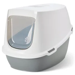 Savic Katzentoilette Robin Jumbo - Toilette hellgrau/weiss + 2 extra Filter + 6 Bag it up