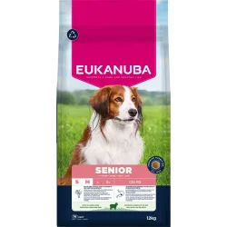 Eukanuba Premium Nutrition Senior Small & Medium Breed Lamm & Reis - Sparpaket: 2 x 12 kg