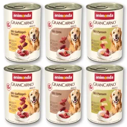 animonda GranCarno Original Nassfutter Hund Adult, Mixpaket 6x400 g Deftige Variation